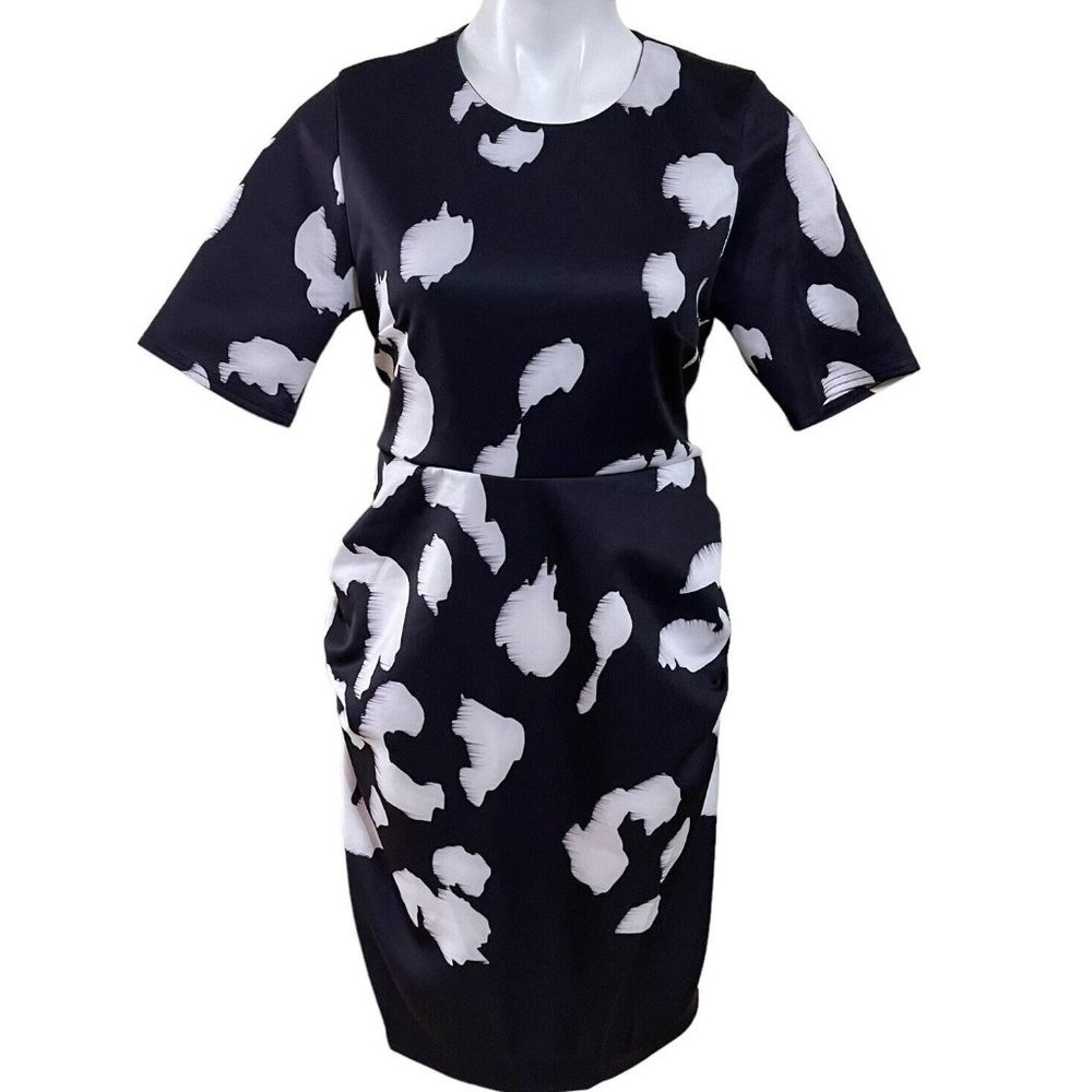 True Violet Women Dress Size 14 Black Multi Stretch Women Dress